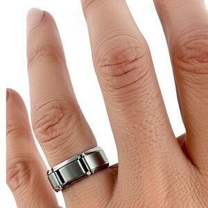 Uberry Italian Silver Tone Charm Ring Vintage